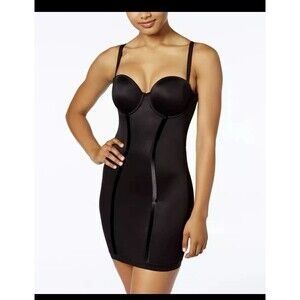 NEW Maidenform Convertible Full Slip Sculpts Ultra Firm Control Black Size 38B